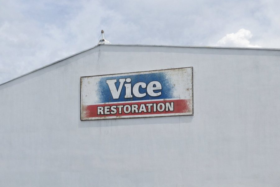 Vice Restoration Miami office building sign